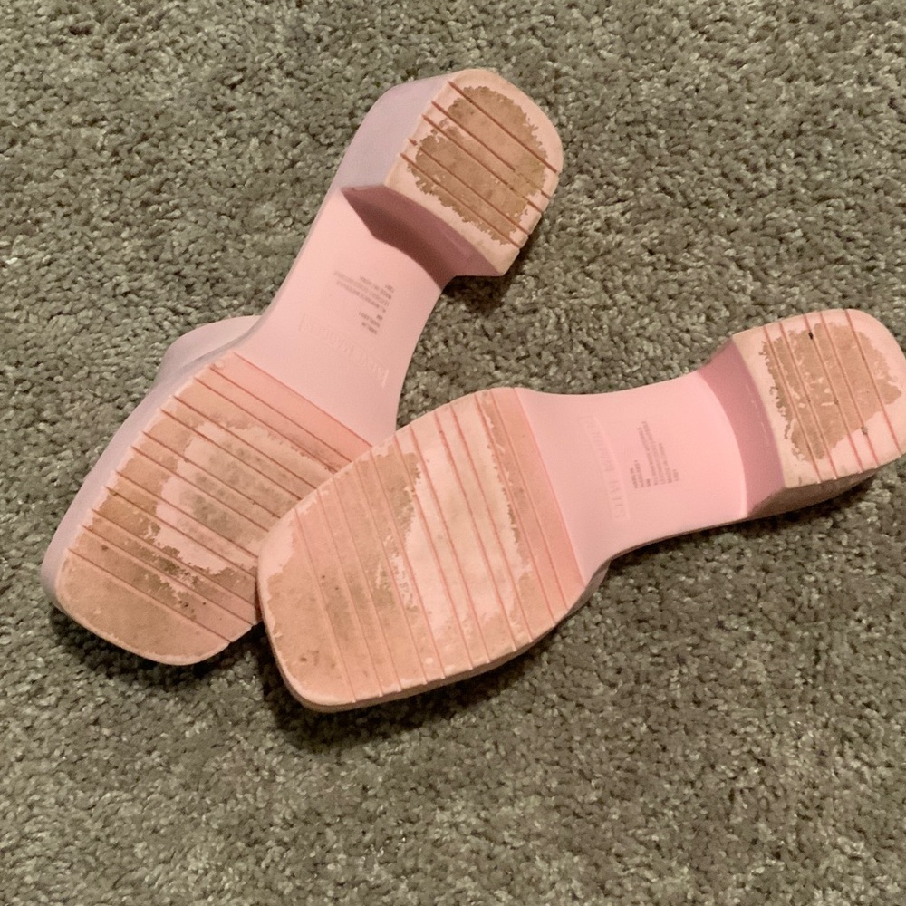 Steve Madden Light Pink Block Heel Mules - Picture 2 of 5